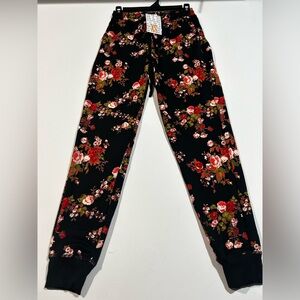 NWT Lularoe XS Jax Floral Black Joggers